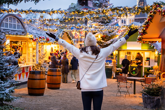 Copenhagen Winter Woman At Christmas Market